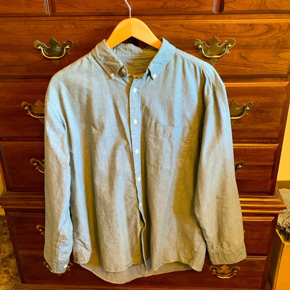 Bundle of Men’s Dress shirt and Long Sleeve Tee Faded Glory and Southern Shirt